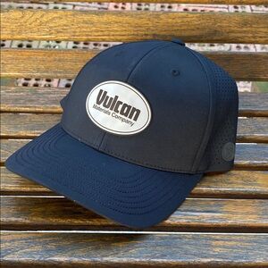 Vulcan Materials Company Black Cap adjustable vented 6 panel SnapBack hat
